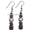 Moda Hematite Tambor Beads Brinco